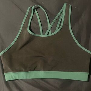 POP Fit Green and Black Sports Bra